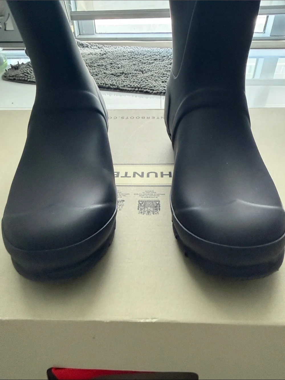 Hunter Women's Tall Navy Matte Waterproof Rain Boots